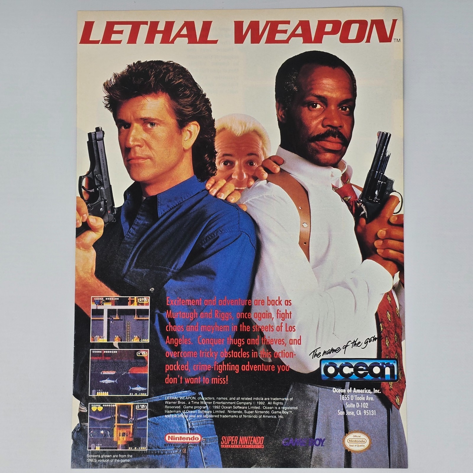 Lethal Weapon Nintendo NES SNES Game Boy Excitement Print Ad/Poster