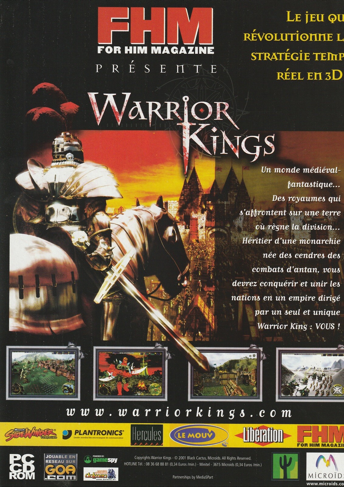 2002 Warrior Kings Original French Print Ad Promo Art PC CD ROM 22x30cm FHM 33