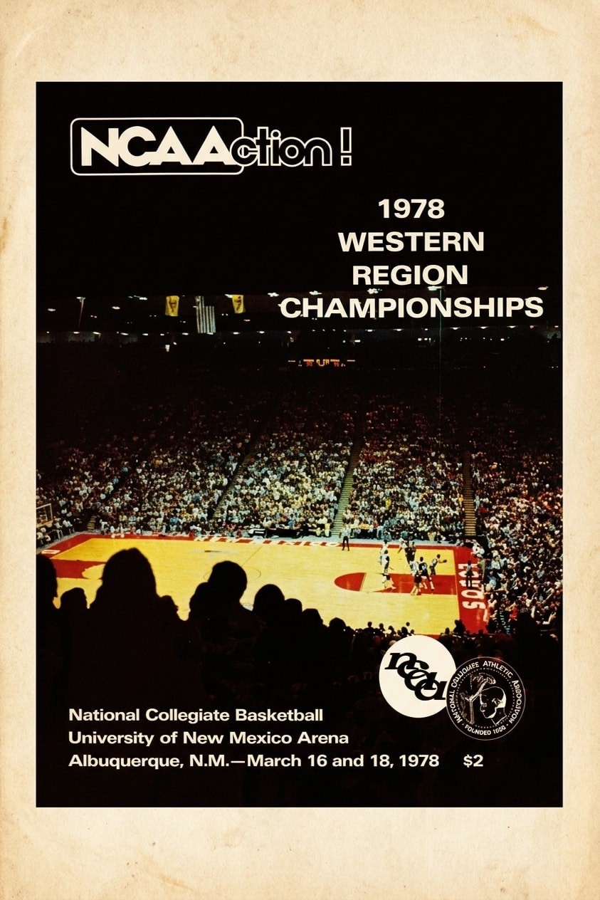 🏀 1978 NCAA Western Region Championships Poster 24x36” Premium Matte 🗞️