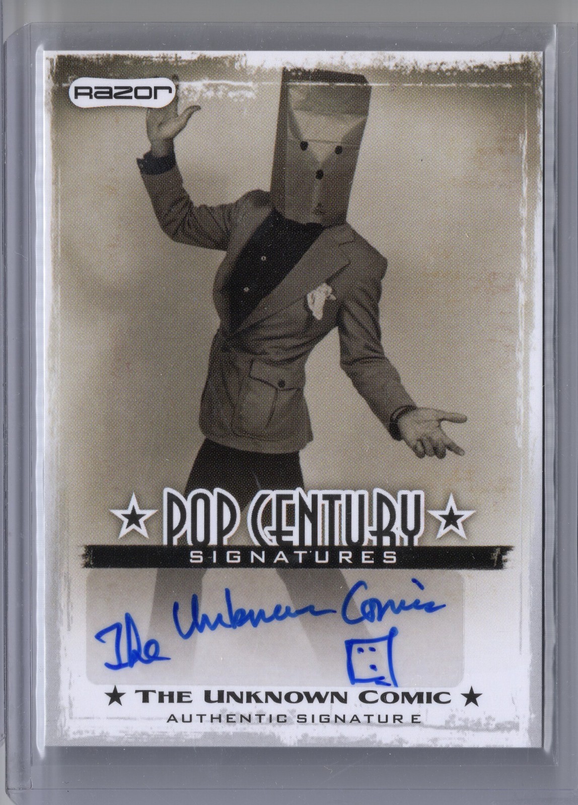 2010 Razor Pop Century The Unknown Comic Auto Signed + Hand-Drawn Bag Gong Show