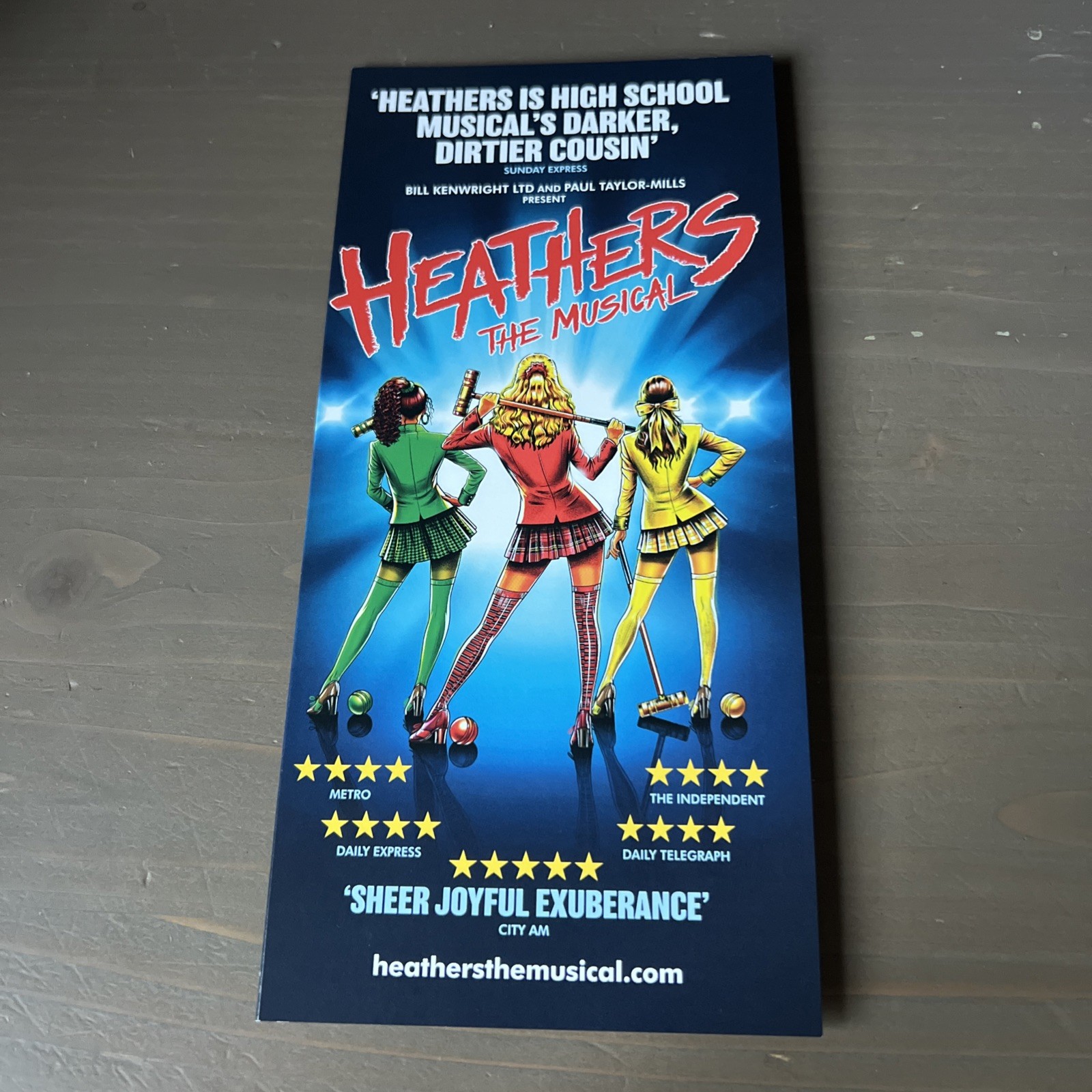 HEATHERS THE MUSICAL 2026 UK Tour Theatre Flyer Handbill