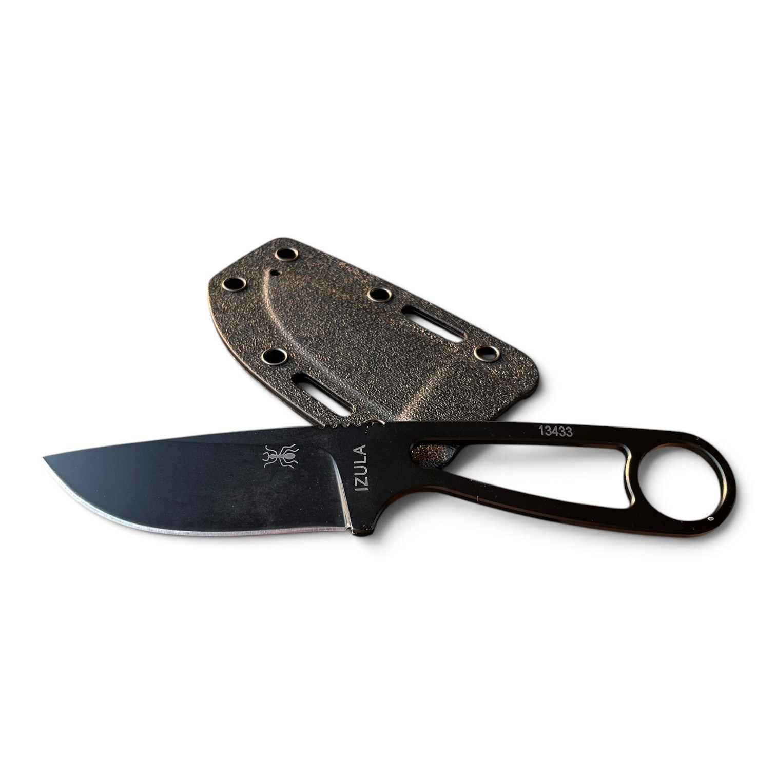 ESEE Izula 1095 Black Fixed Blade Knife Skeleton Handle w/ Sheath USA