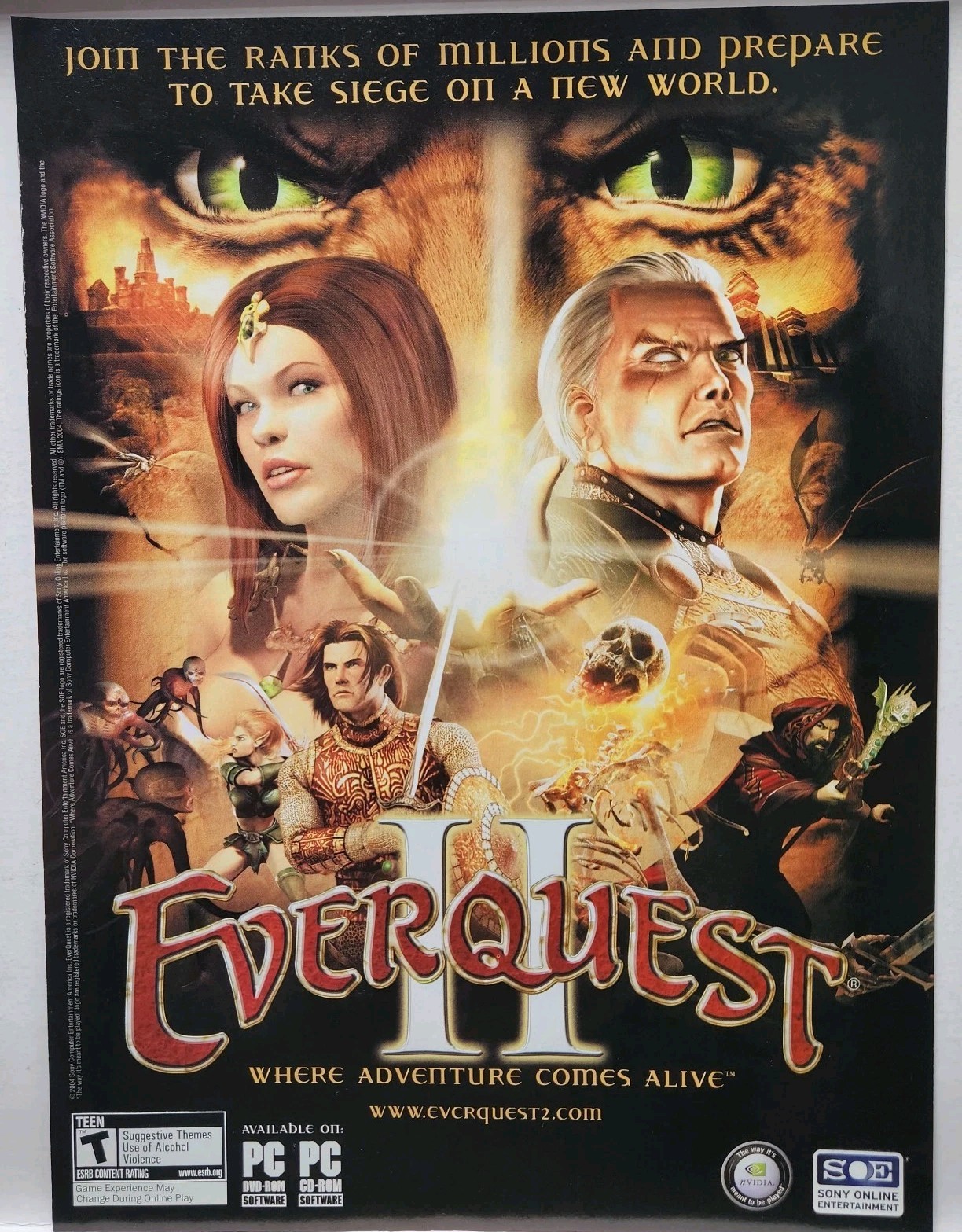 2004 Everquest 2 PC Game Original Print Ad Poster Promo Art Magazine Page