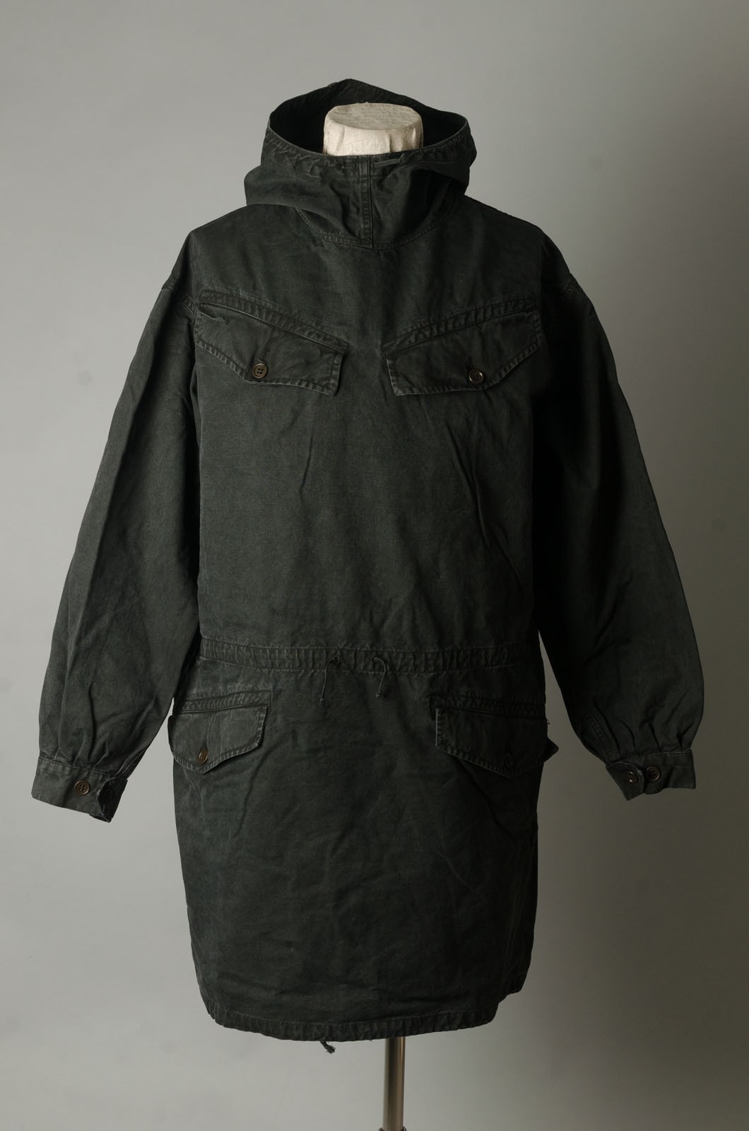 VTG 50 60s French Army M50 Black Over Dyed Alpine Smock Pullover Parka Jacket