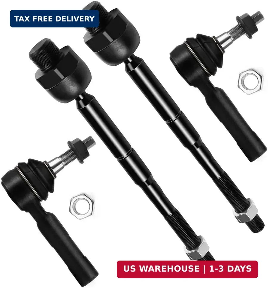 4pcs Front Suspension Kit Inner Outer Tie Rod End Fit 2005-2010 For Dodge Dakota