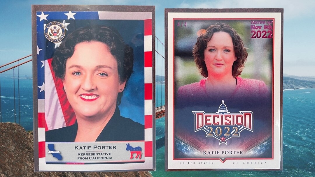 Decision 2022 KATIE PORTER PINK FOIL 4/4 + Fascinating Cards RC #166 LTD PR 100