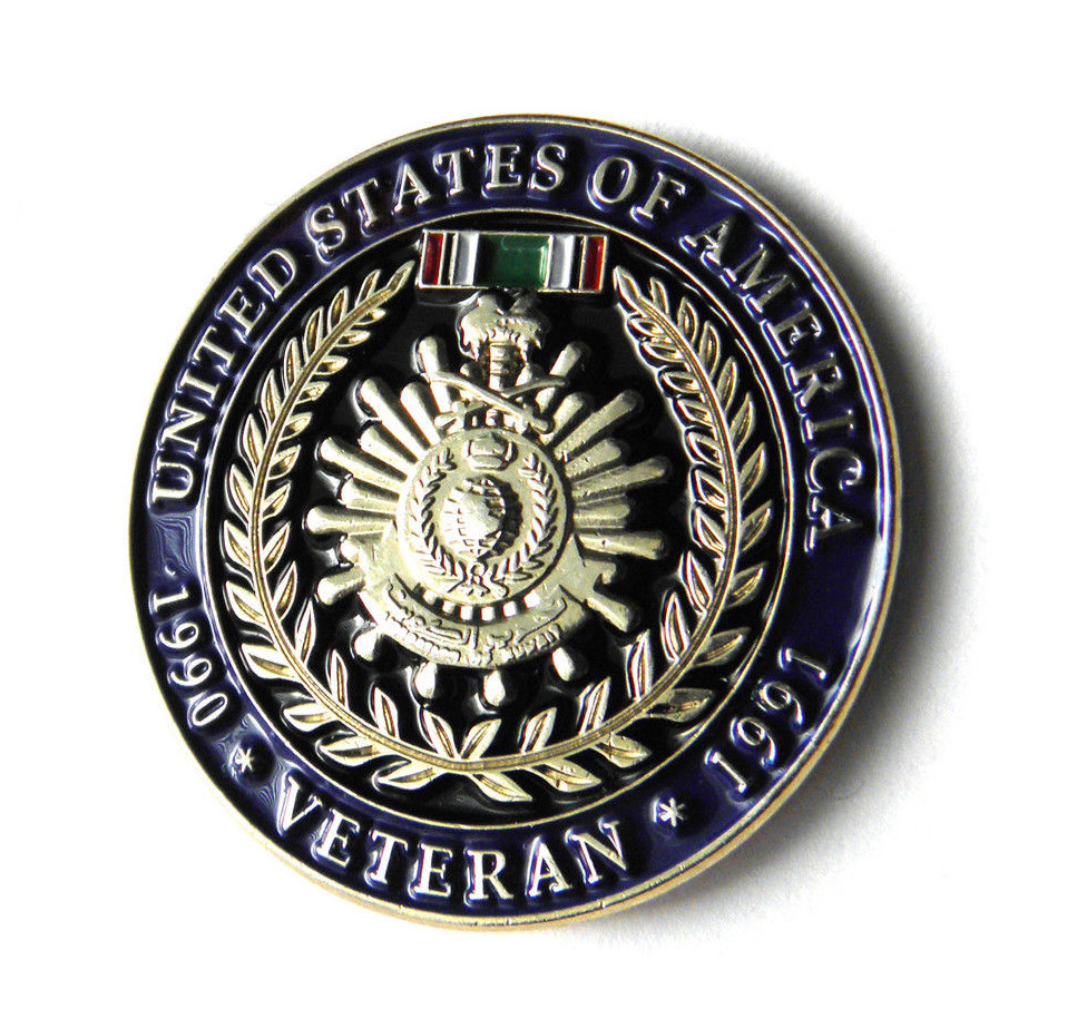 Operation Desert Storm Gulf War Veteran 1990 1991 USA Lapel Pin Badge 1 inch