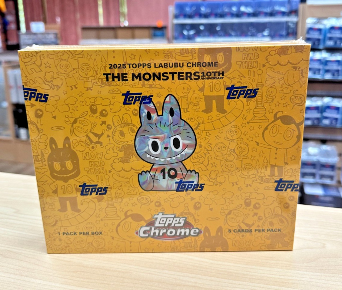 2025 Topps Chrome Labubu The Monsters 10th Anniversary Factory Sealed Box
