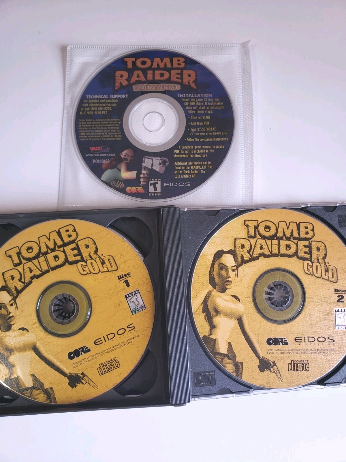 Tomb Raider:The Lost Artifact.Gold 1&2 Last Revelation 3 India CD-ROM,No Manuals