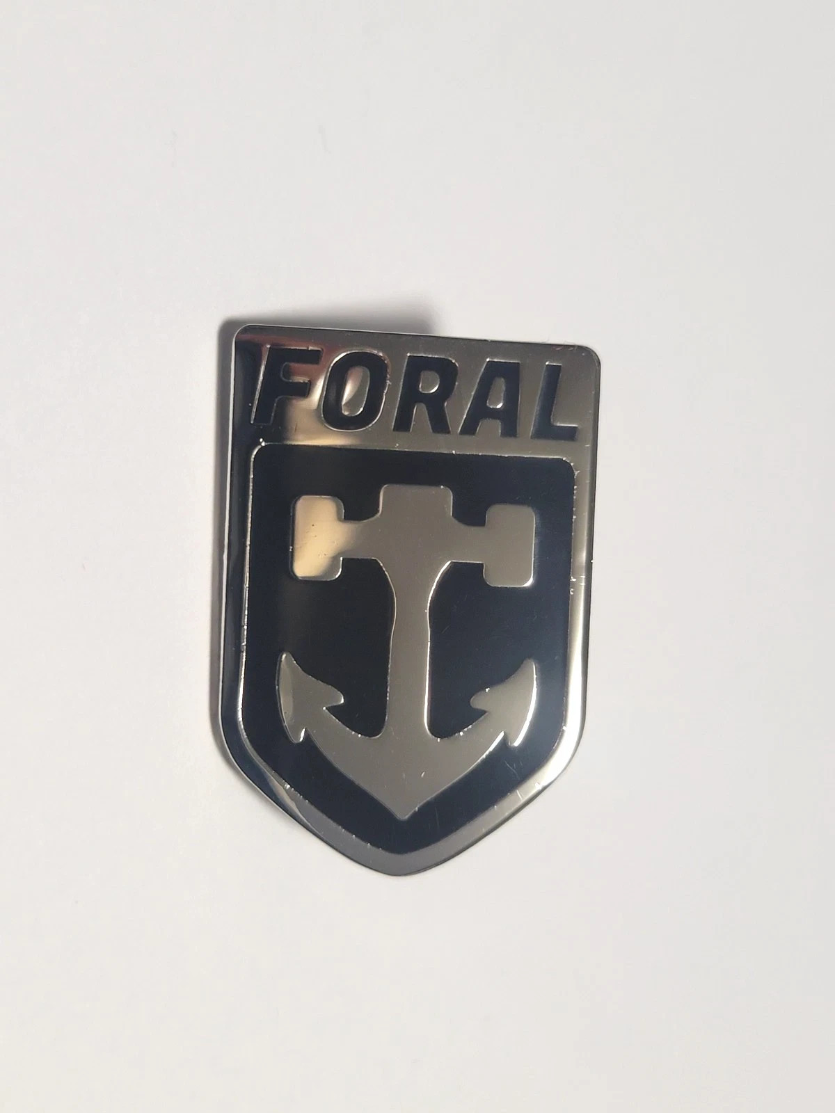 New Dave Foral Skanchor Shield Pin Dirty Heads Black & Silver Chrome