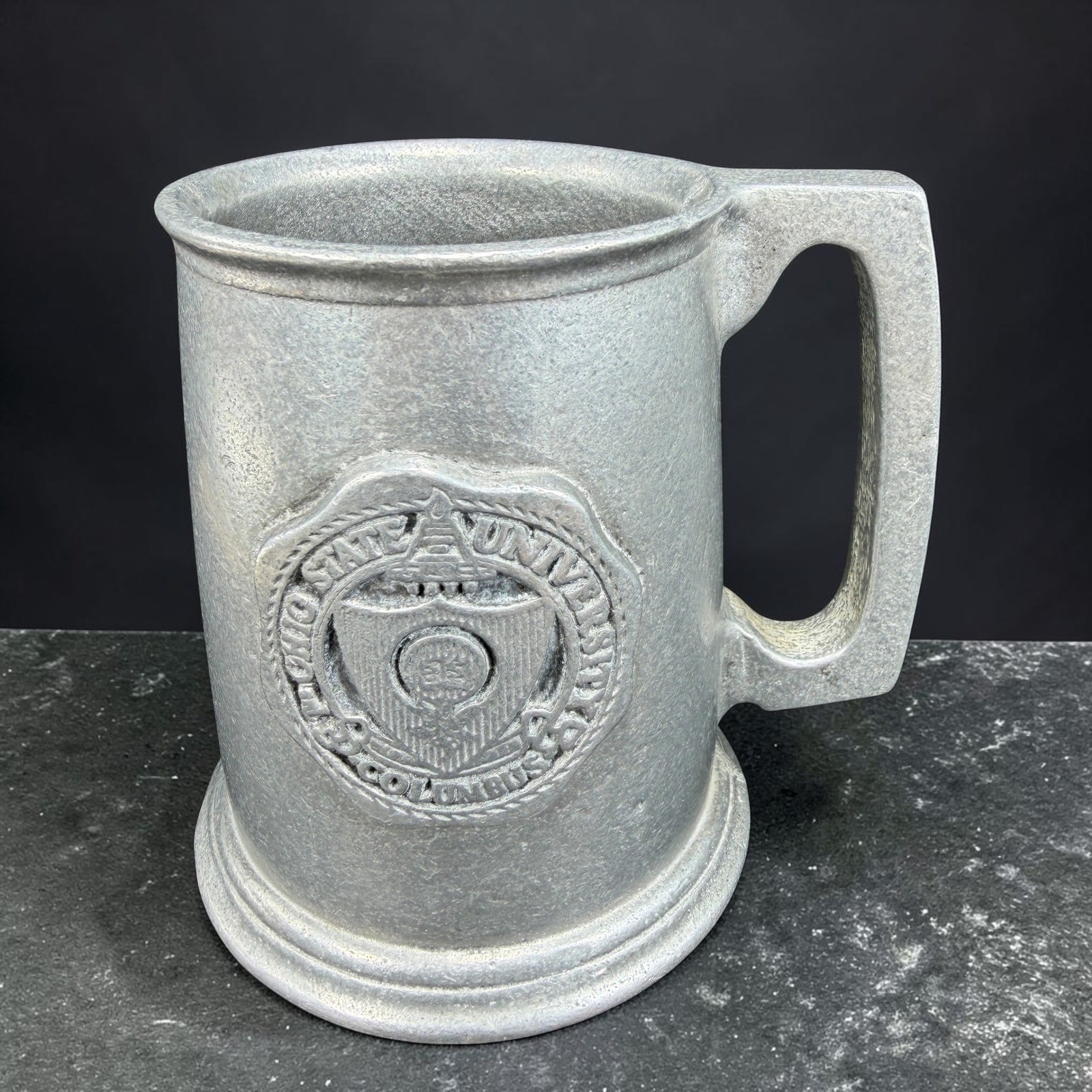 Ohio State University Columbus Vintage Pewter Beer Stein Mug Tankard 5in Silver