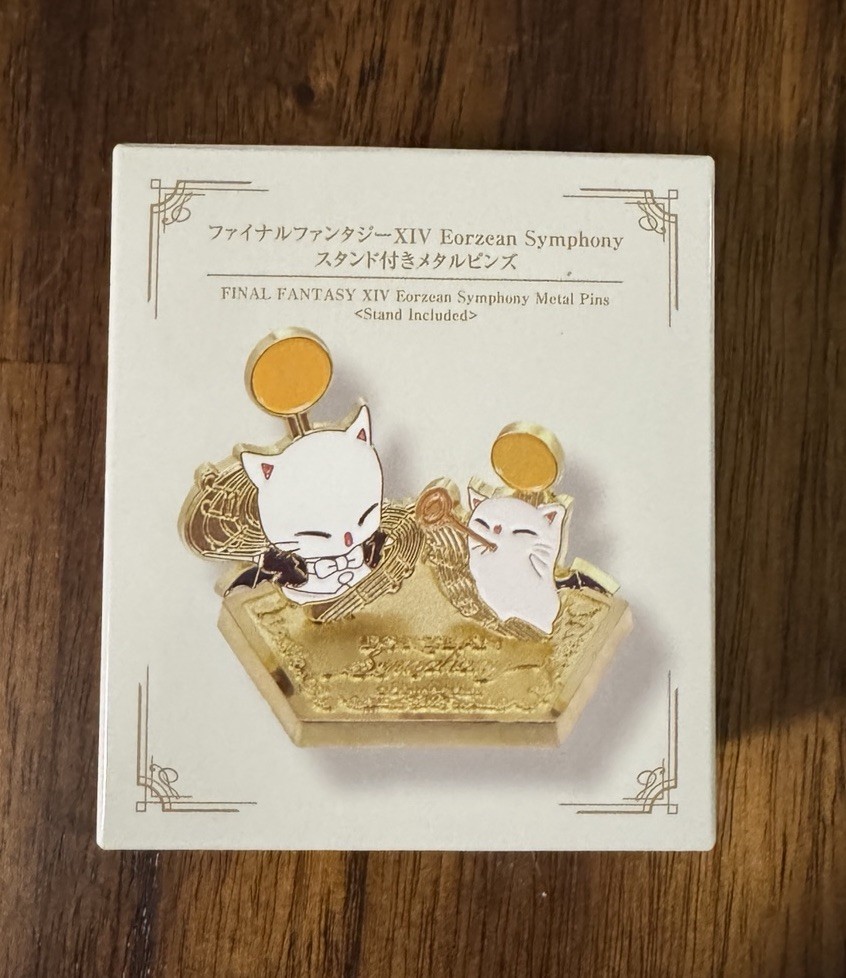 Final Fantasy XIV 14 FFXIV Eorzean Symphony Moogle Metal Pins w/ Stand