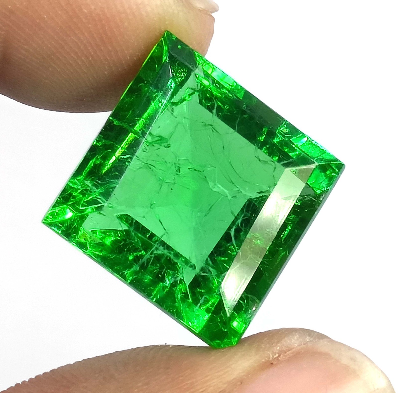 16.55 Ct Certified Natural Colombian Green Emerald Rhombus Loose Gemstone 6SHG