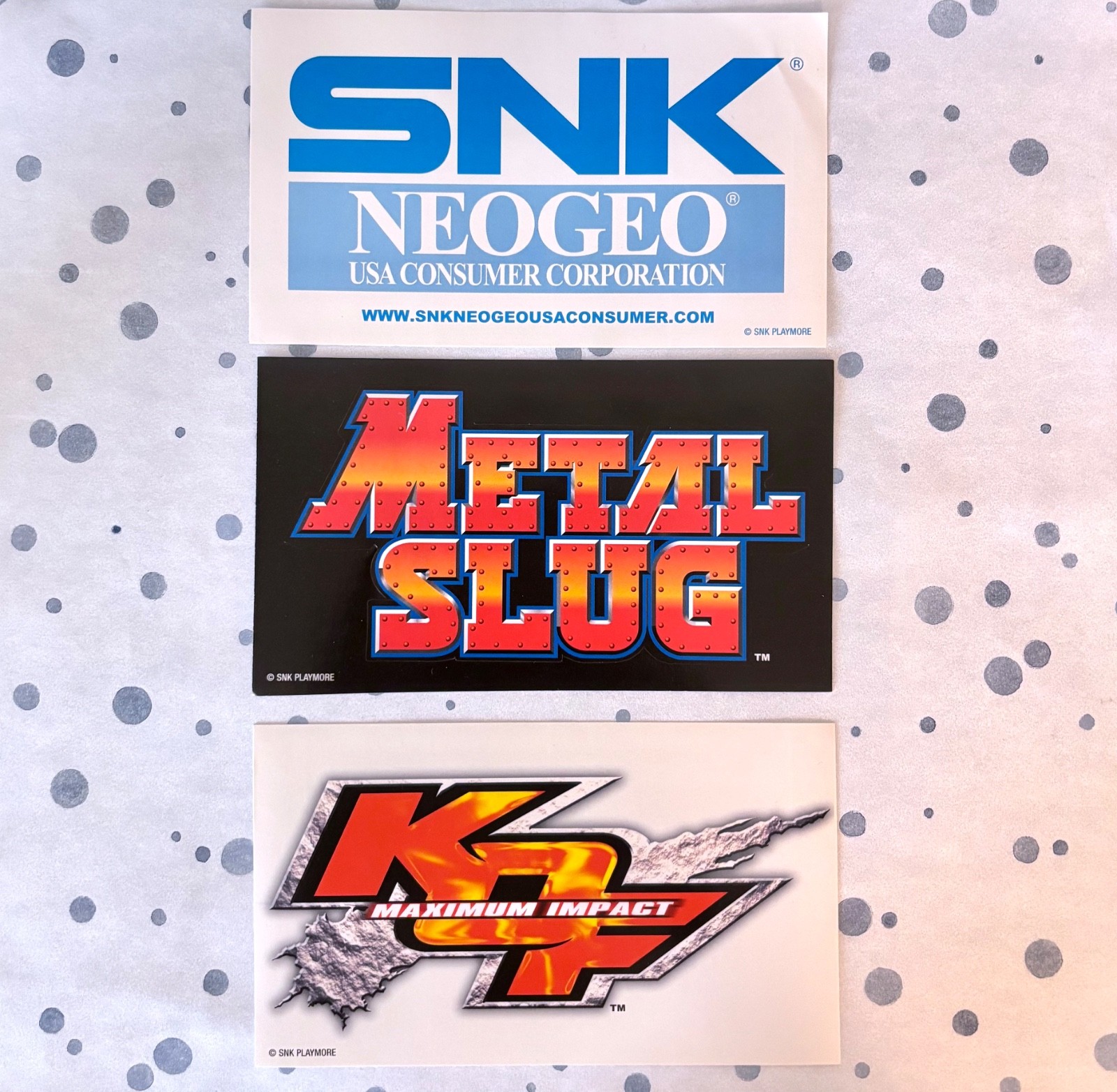 King of Fighters, Metal Slug, Neo Geo e3 2004 Promo Stickers x3 SNK PS2 KOF READ