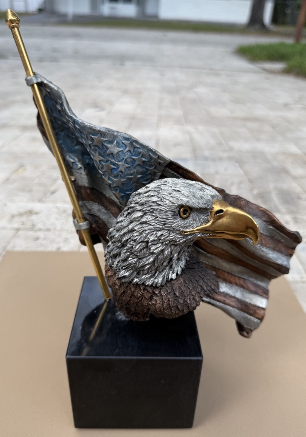 Legends USA Symbols of Freedom 1991 K Cantrell 772/2500 Eagle Flag Art Sculpture