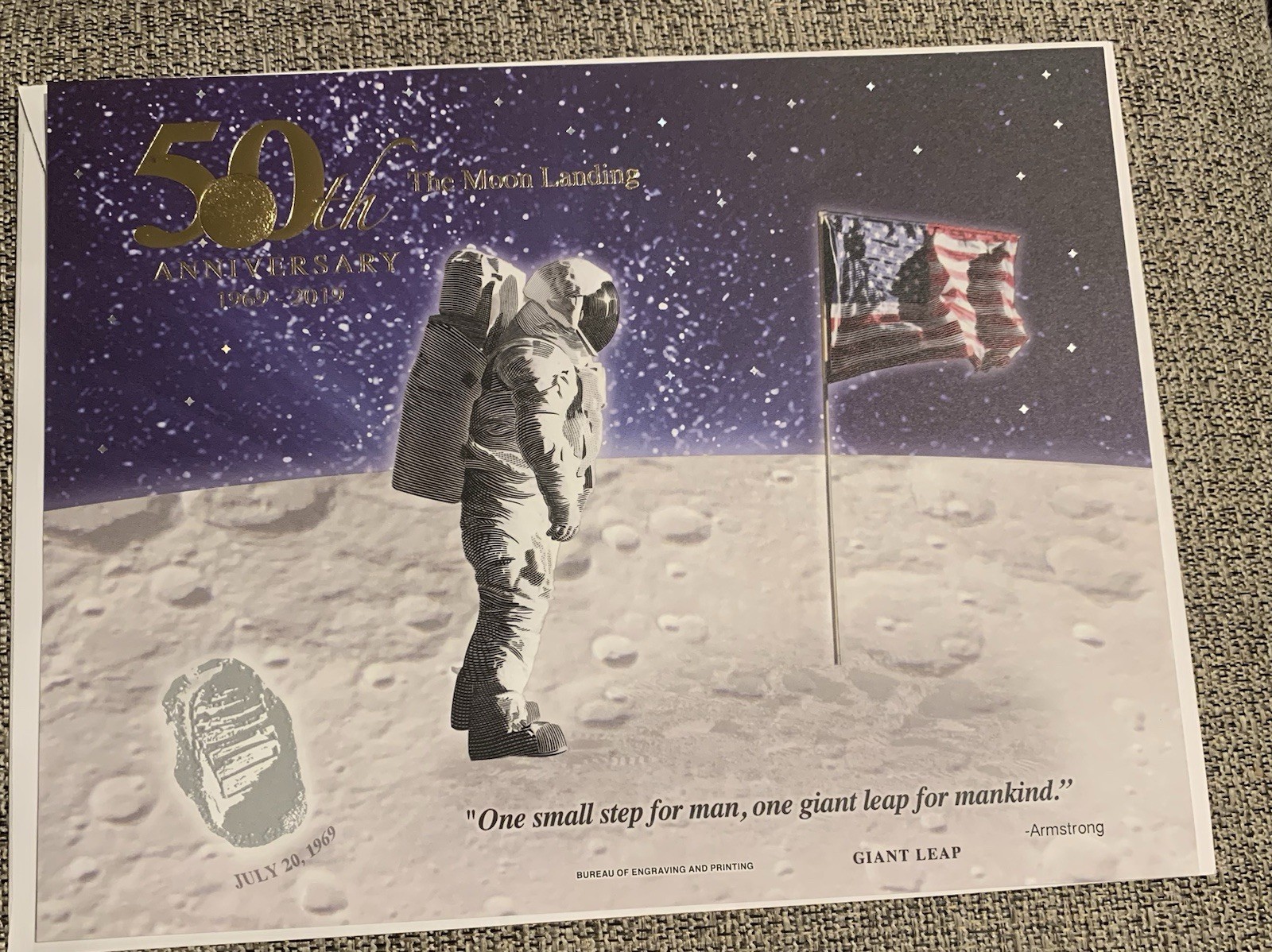 2019 Apollo 11 50th Anniversary Engraved Print: Giant Leap