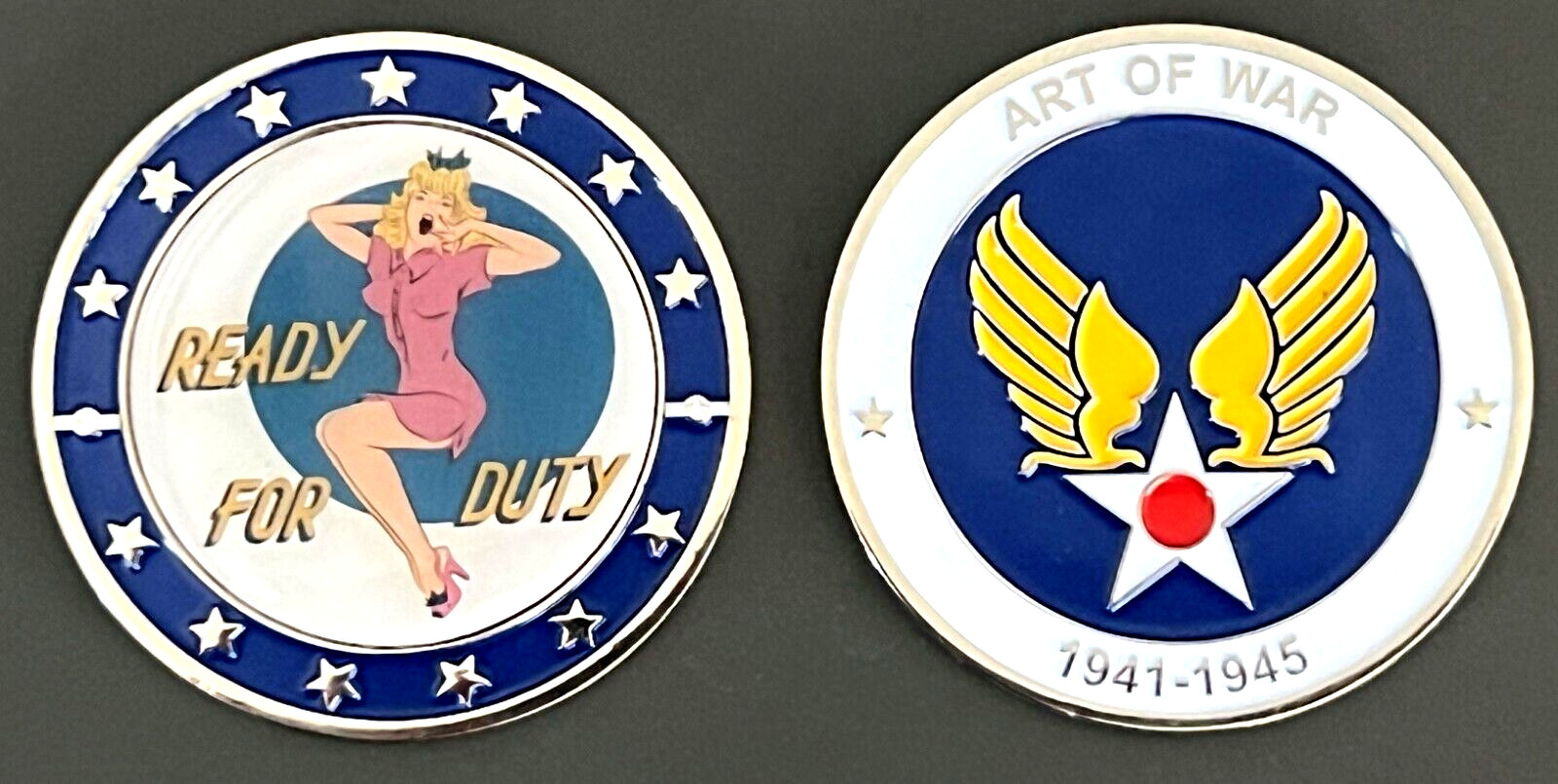 Ready For Duty  WWII Nose Art Challenge Coin - Air Force New 