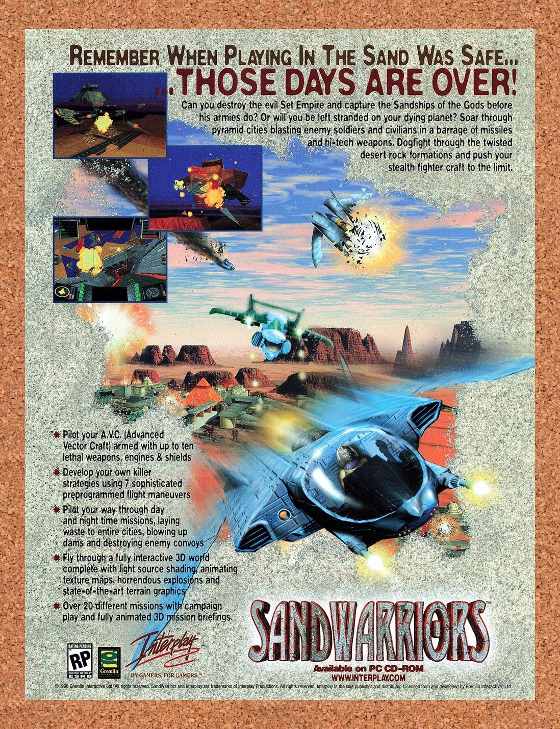 1997 Sand Warriors PC Original Advertisement / Retro Promo v1
