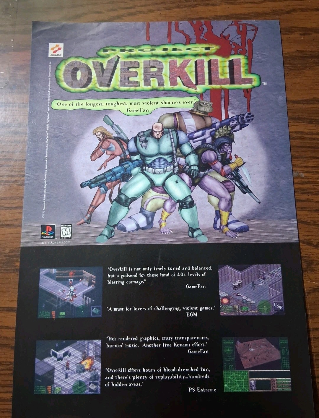 Project Overkill Video Game Print Ad 7x10 1990s