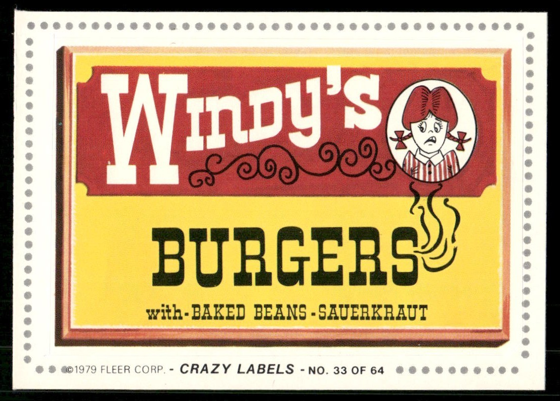 Wendy's Burgers 1979 Fleer Crazy Labels Card #61 (NM)