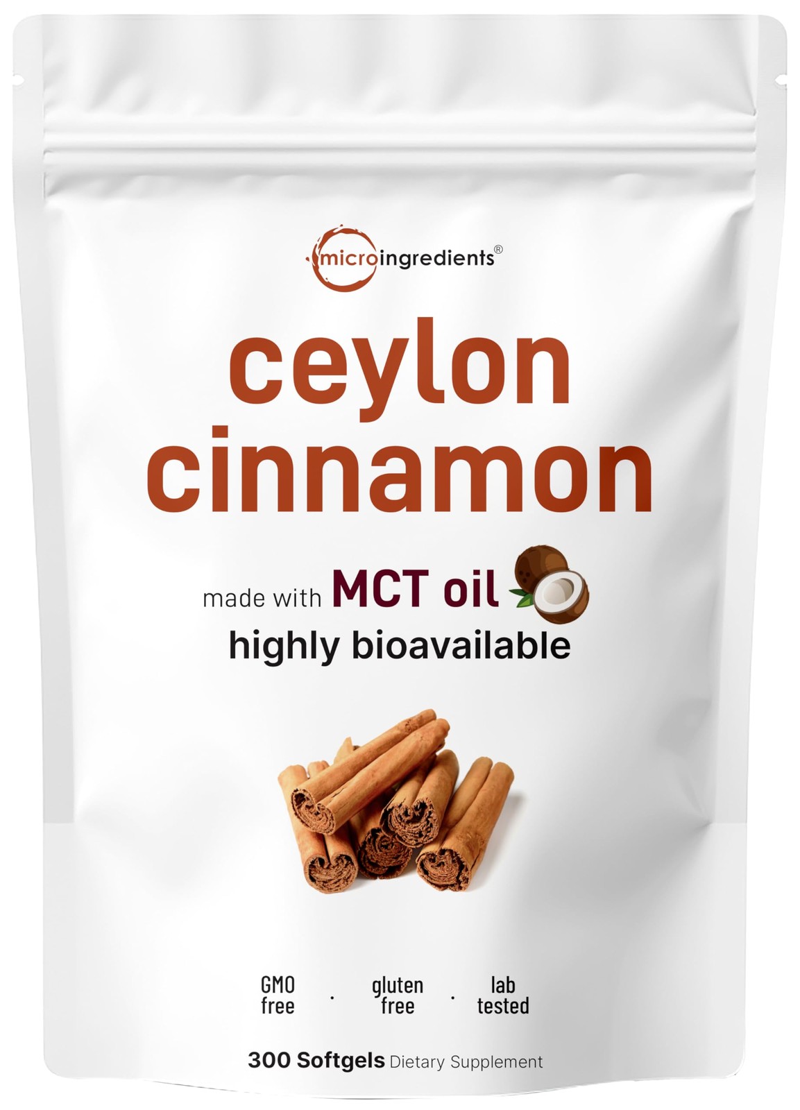 Micro Ingredients Ceylon Cinnamon, 300 Softgels | 300 Count (Pack of 1)