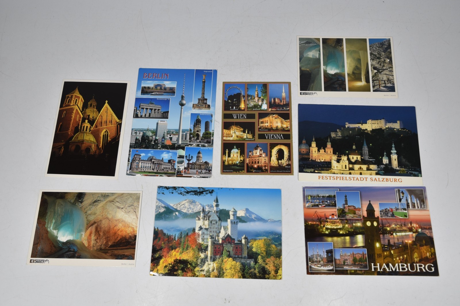 8 Postcards UNUSED Germany Hamburg Salzburg Vienna Berlin Travel Europe