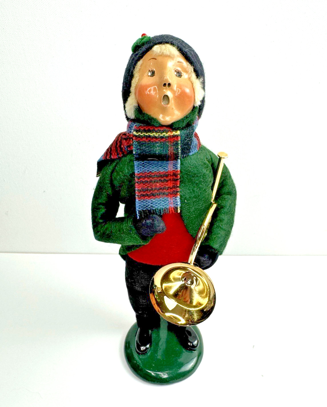 Vintage Byers\' Choice Ltd. 1995 Musician Caroler Doll Figurine w/ French Horn