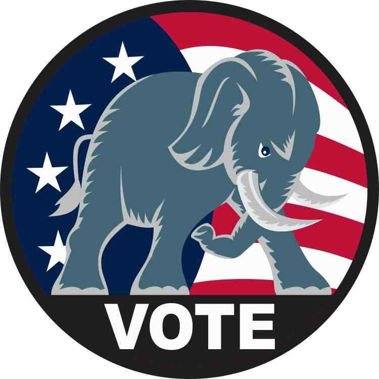 5in x 5in Republican Elephant Vote Sticker Car Truck Vehicle Bumper Decal