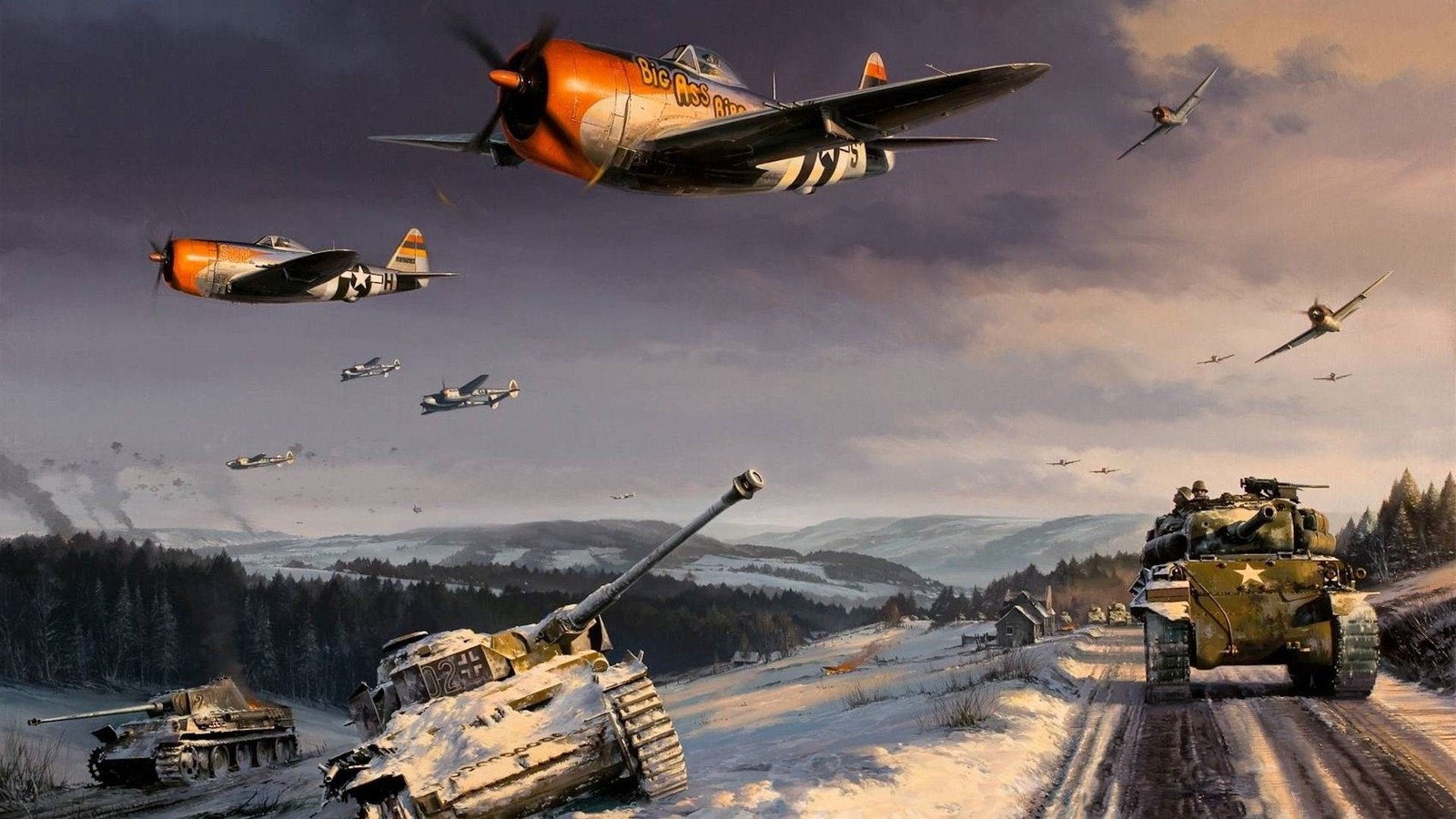 airplane World War II Republic P 47 Thunderbolt Lockheed 38 11x17 Poster