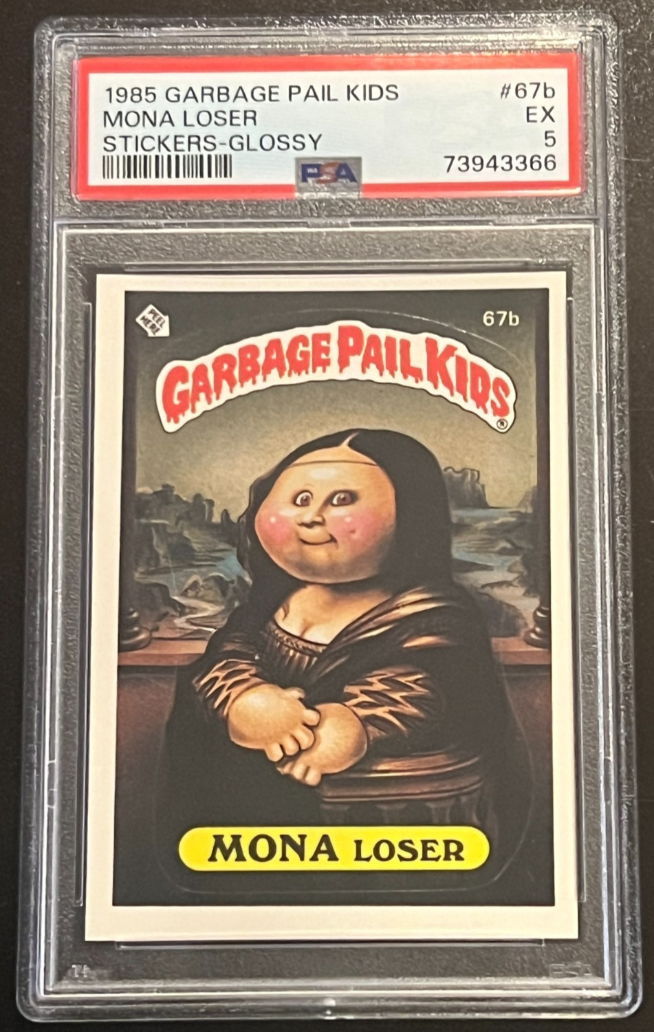 1985 Topps Garbage Pail Kids Original #67b Mona Loser Glossy PSA 5 New Slab