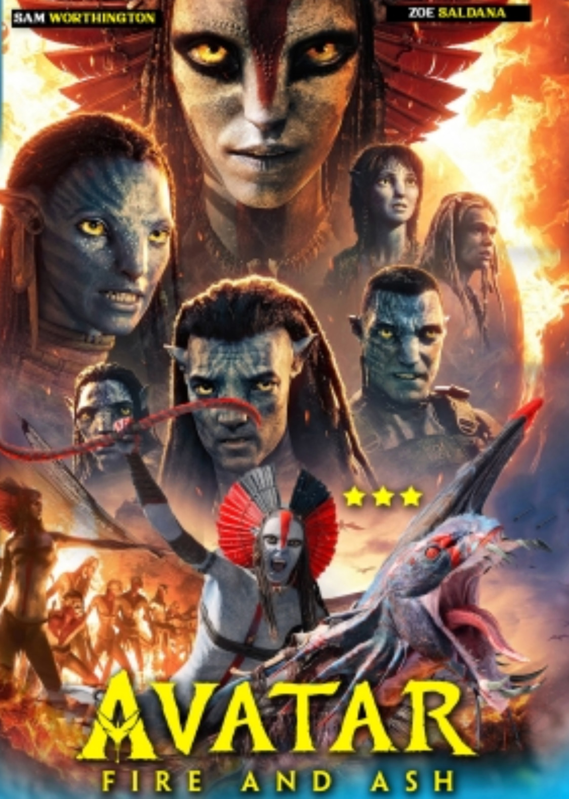 Avatar: Fire and Ash (2025) dvd disc-only James Cameron, Sam Worthington, Zoe Sa
