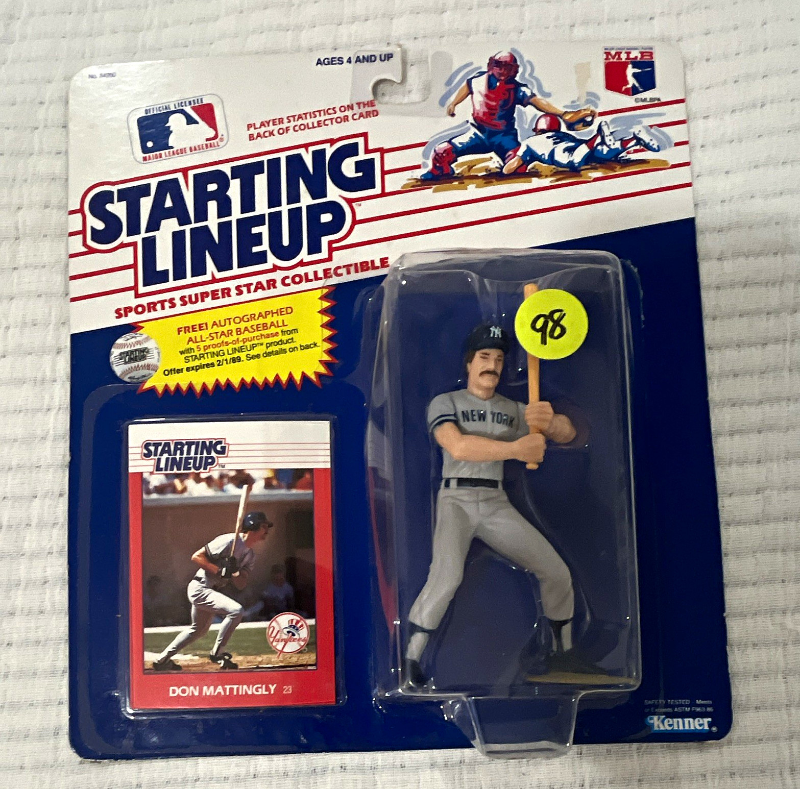 Kenner Starting Lineup Don Mattingly MLB Figure 1988 Card Unopened