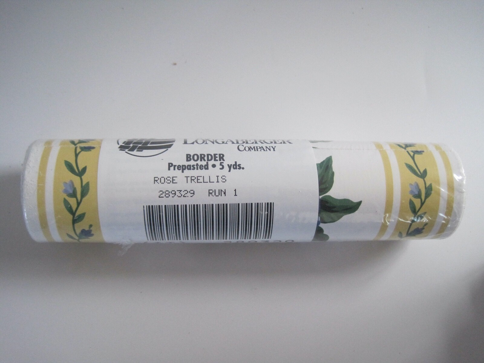 LONGABERGER Rose Trellis Wallpaper Boarder 5 Yards New Yellow Blue