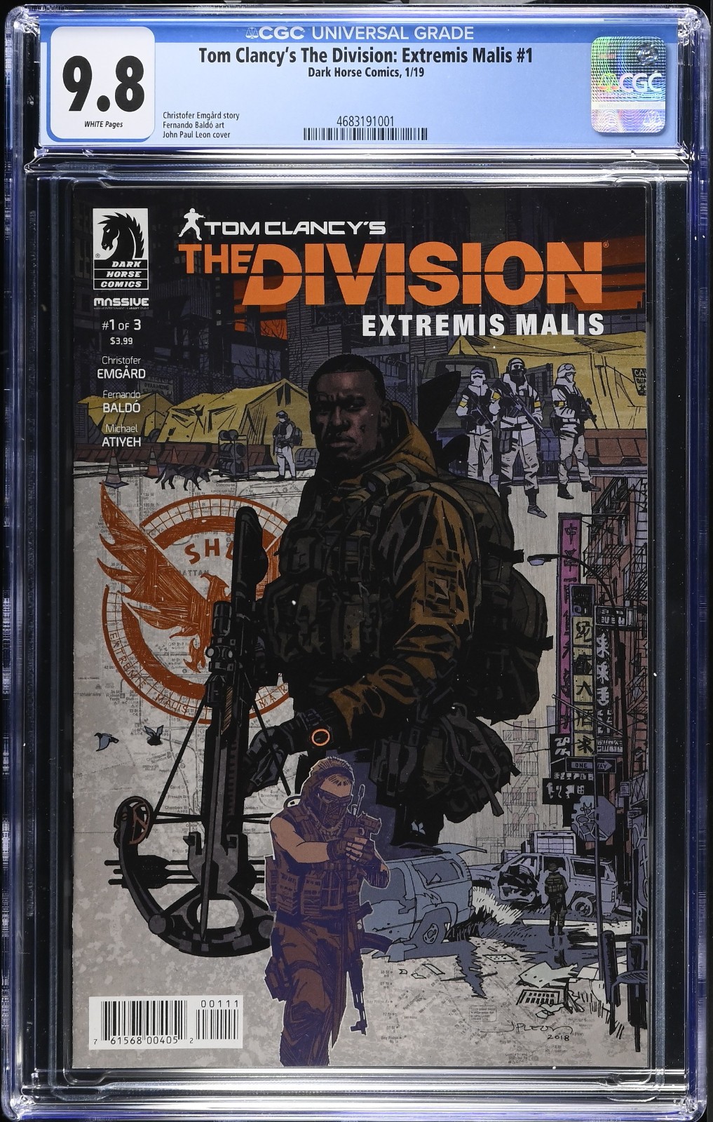 TOM CLANCY\'S THE DIVISION: EXTREMIS MALIS #1 (2019) CGC 9.8 WHITE PAGES