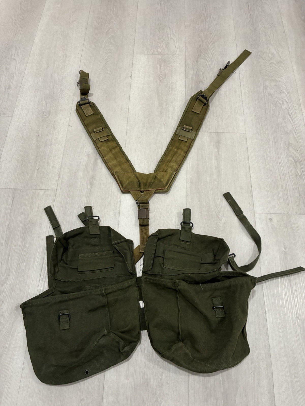 Vintage US Army Medic  Pouch Bags Yoke Suspenders WWII Era Style Field Gear