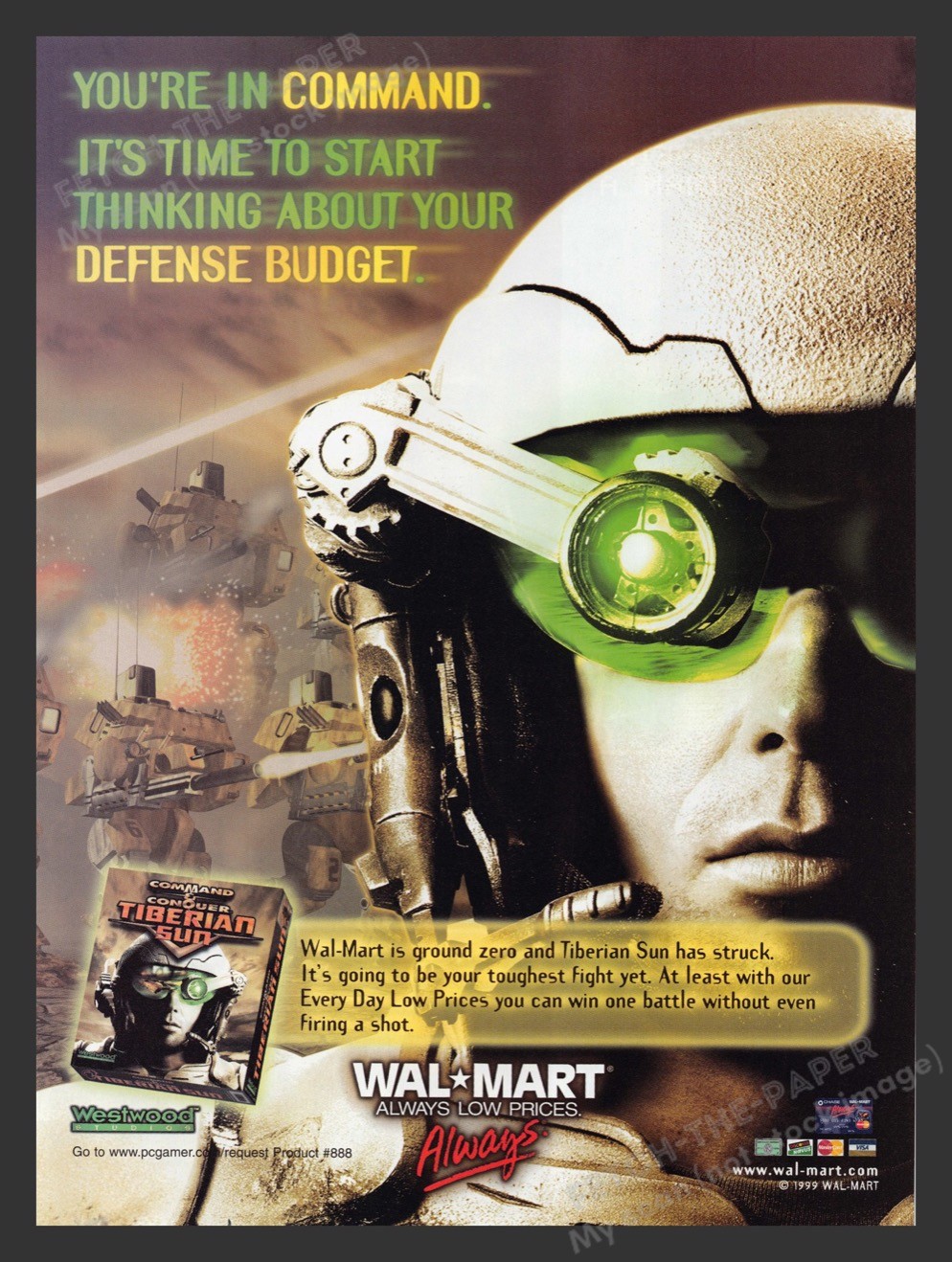 Wal-Mart Command & Conquer: Tiberian Sun 1990s Video Game Print Ad 1999