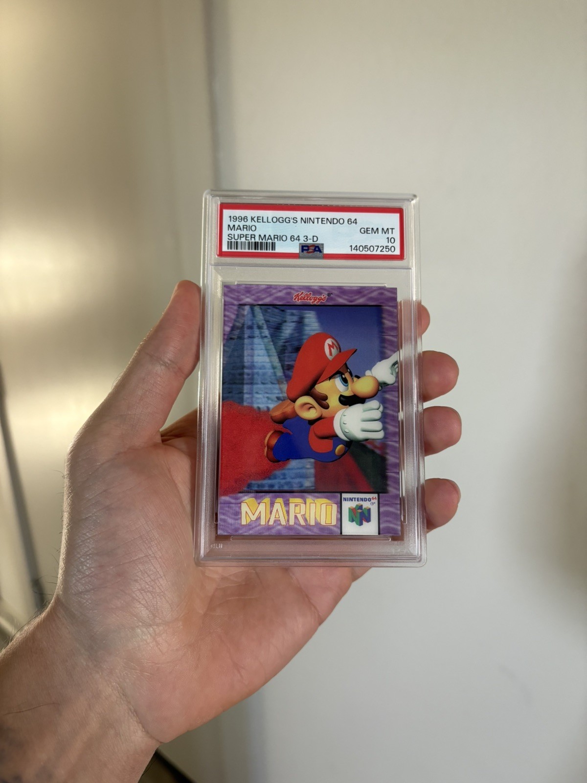 POP 3 Mario Kellogg\'s Lenticular Card Super Mario 64 PSA 10 Holo Rare Nintendo