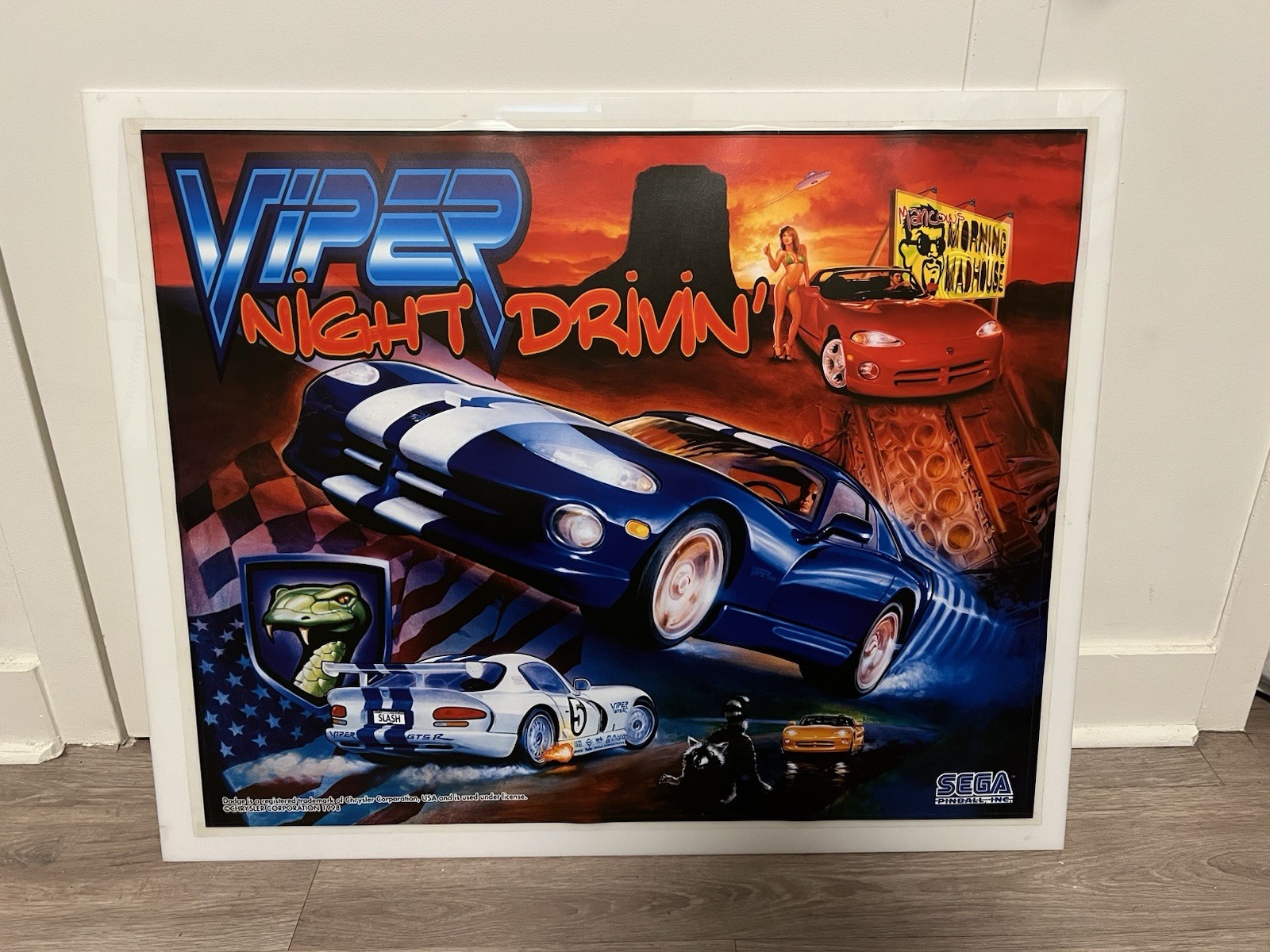 1996 SEGA Pinball Translite Viper