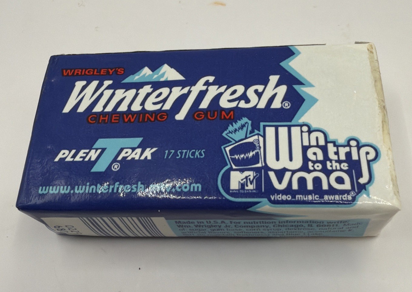 2001 MTV VMA Wrigley’s Winterfresh Gum 17 Stick Unopened Promo Y2K Vintage