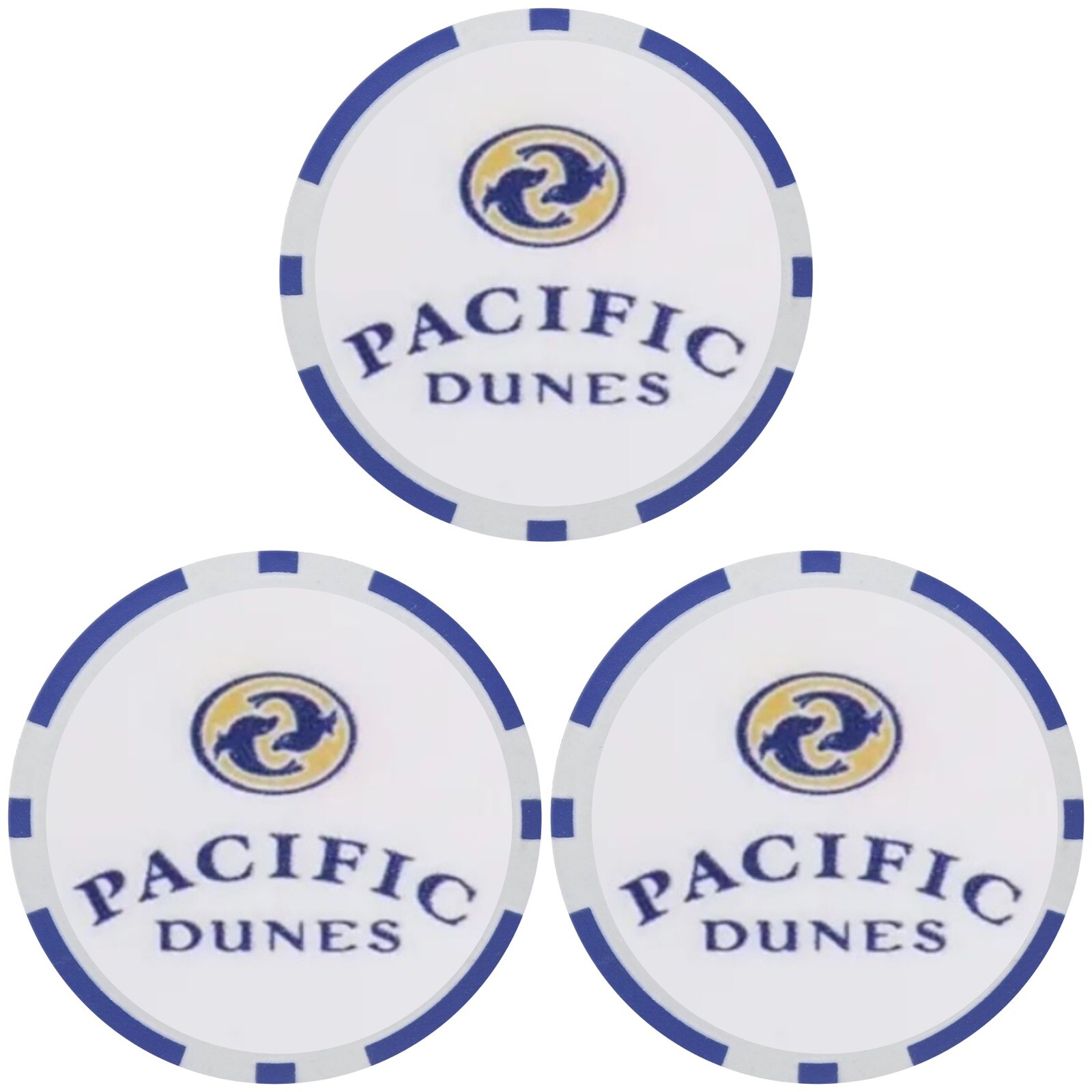 (3) Pacific Dunes Golf Course: Bandon Dunes Resort - Poker Chip Golf Ball Marker