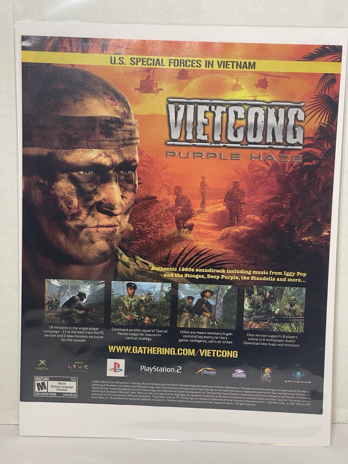 Vietcong: Purple Haze - Vintage FPS Gaming Print Ad / Poster / Wall Art - CLEAN