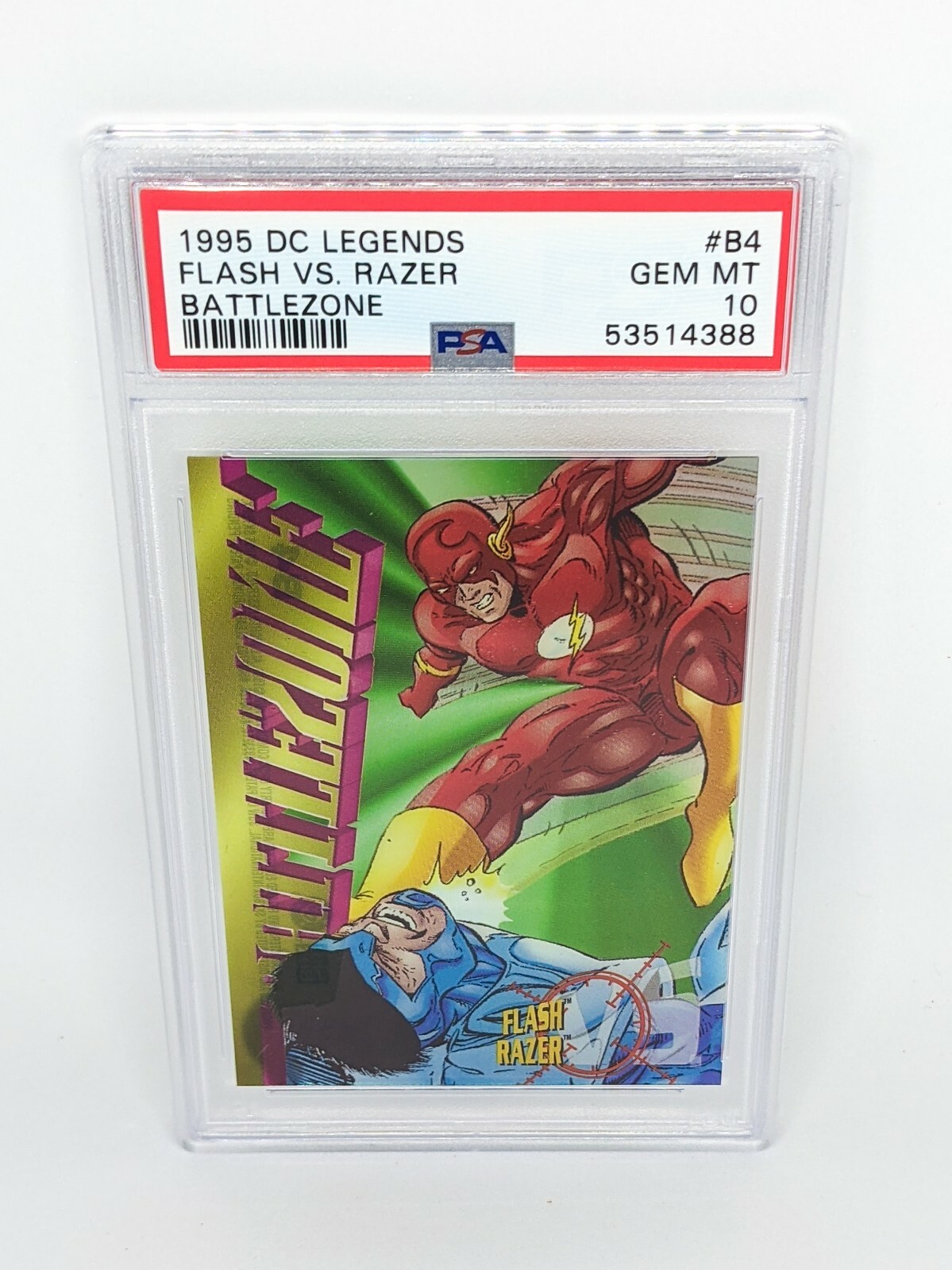 1995 Skybox DC Legends Battlezone #B4 Flash vs. Razer PSA 10