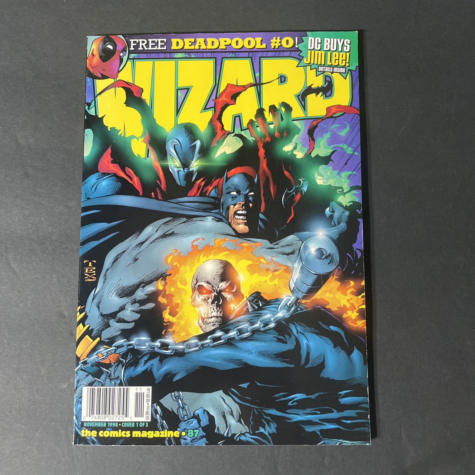 Wizard Magazine Oct 1998 #87 Spawn Batman Ghost Rider Deadpool DC Jim Lee