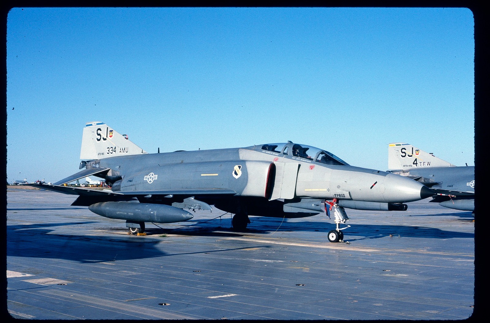 718-14 ORIGINAL K64 AIRCRAFT SLIDE: USAF McDD F-4E Phantom 70-0165/SJ