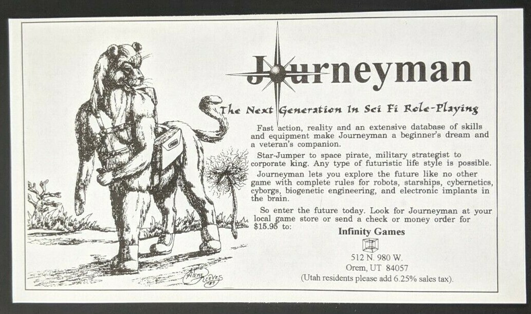 Journeyman RPG Print Ad Game Poster Art PROMO Official Alene Reeves Roleplaying