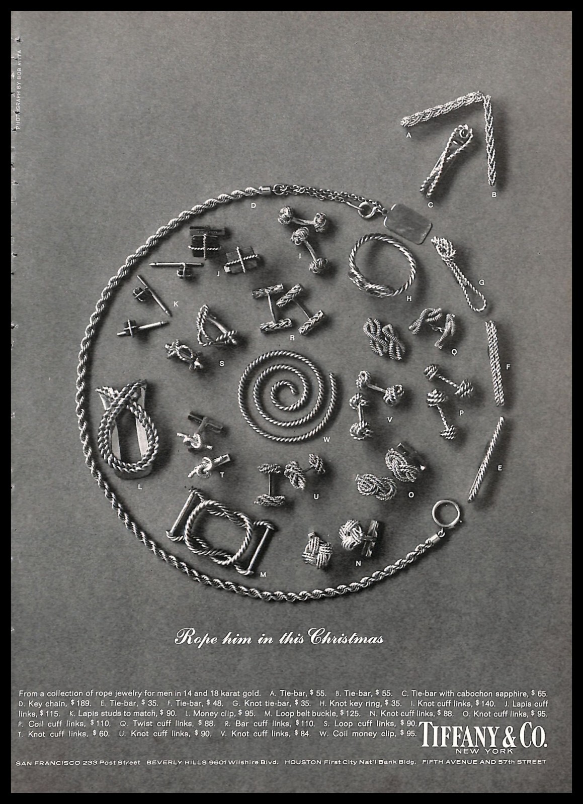 1964 Tiffany & Co Jewelry Vintage PRINT AD Men\'s Accessories Cufflinks