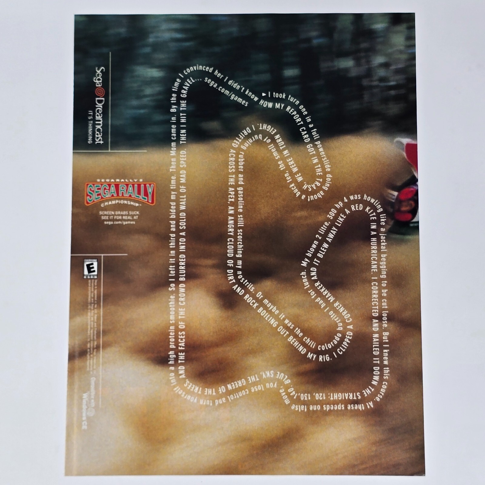 Sega Rally Dreamcast Hit the Gravel Print Ad/Poster Official Promo Art