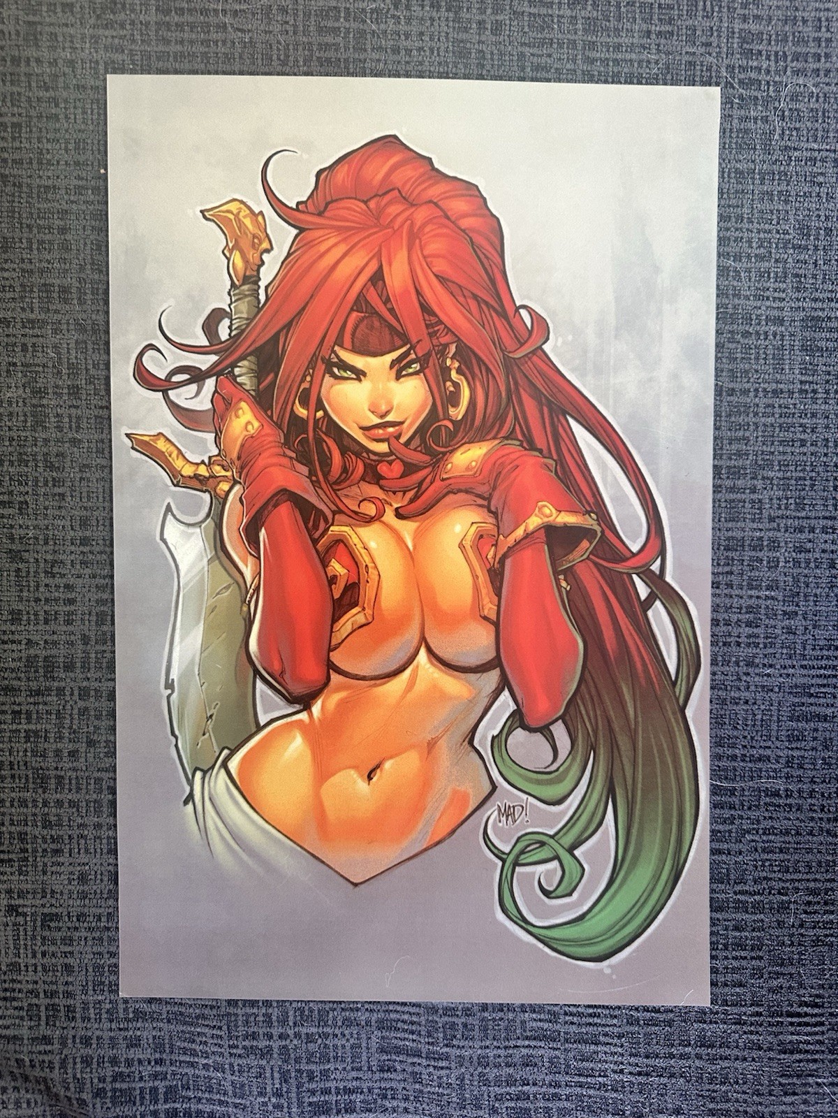 Red Monika (Battle Chasers) Joe Madureira- Art Print Lithograph-¡11” X 17”