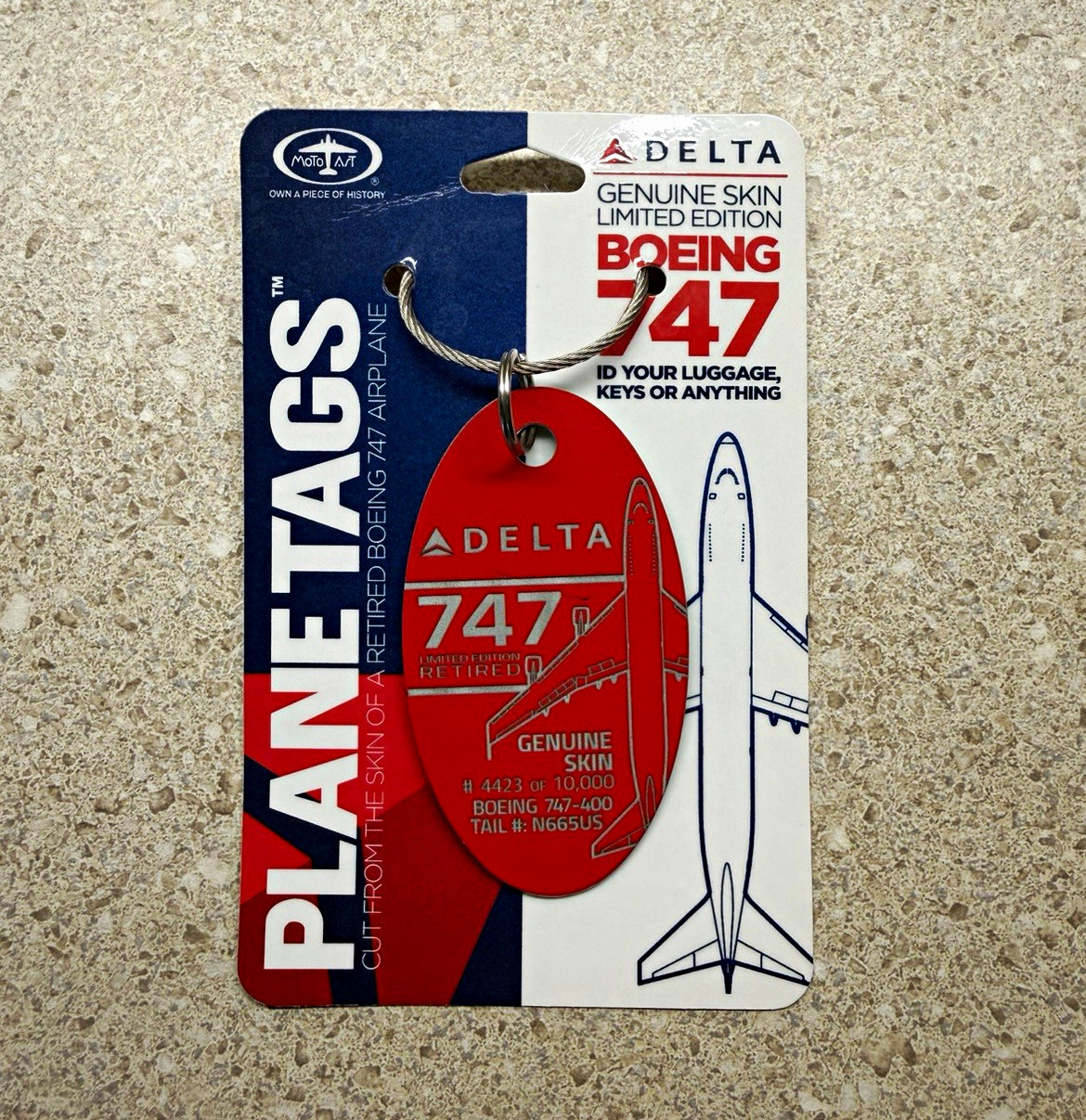 Delta PlaneTags Boeing 747 Genuine Skin Limited Edition Bag Tag N665US MSA 2383