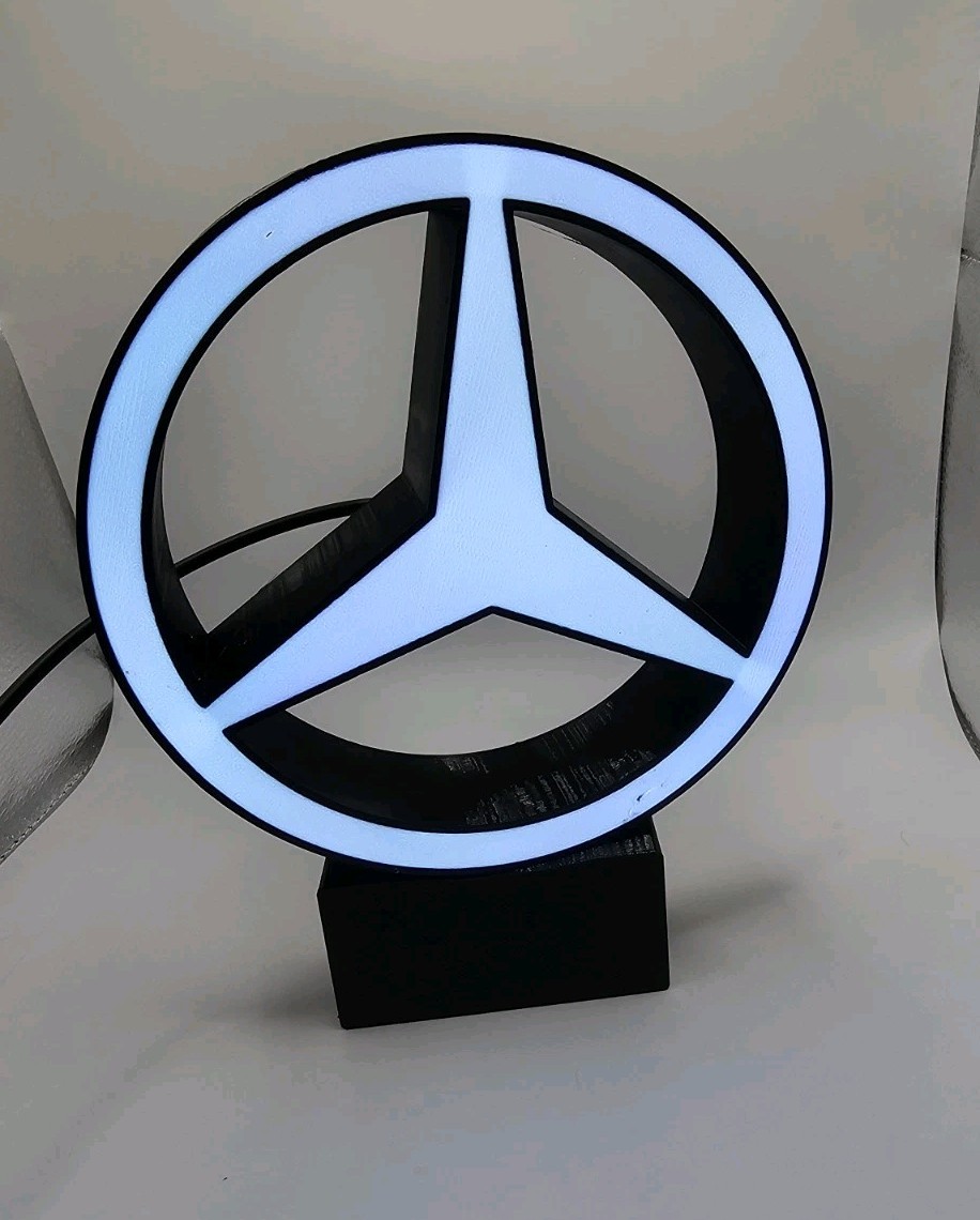 Mercedes Benz Decor Desk LED Lightbox USB Powered Night Light sign shop 